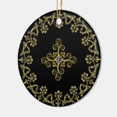 Klassisches Schwarz und Gold Keramik Ornament (Links)