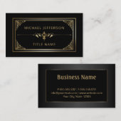 Klassisches Schwarz und Gold Visitenkarte (Vorne/Hinten)