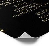 Klassisches Schwarz- und Goldlicht-Menü - Bar Poster (Ecke)