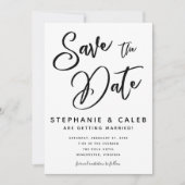 Klassisches Schwarz und Weiß Save the Date Einladung (Vorderseite)