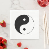 Klassisches Schwarz und Weiß Yin und Yang Serviette (Beispiel)