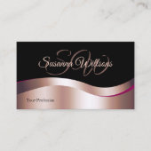 Klassisches Schwarz Wavy Rose Gold Dekor mit Initi Visitenkarte (Vorderseite)