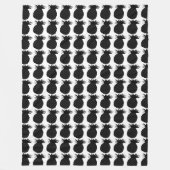 Klassisches Schwarz-Weiß-Ananas-Muster Fleecedecke (Vorderseite)