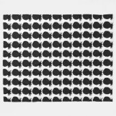 Klassisches Schwarz-Weiß-Ananas-Muster Fleecedecke (Vorderseite (Horizontal))
