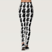 Klassisches Schwarz-Weiß-Ananas-Muster Leggings (Rückseite)