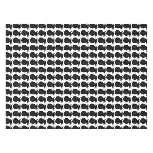 Klassisches Schwarz-Weiß-Ananas-Muster Tischdecke (Vorderseite (Horizontal))