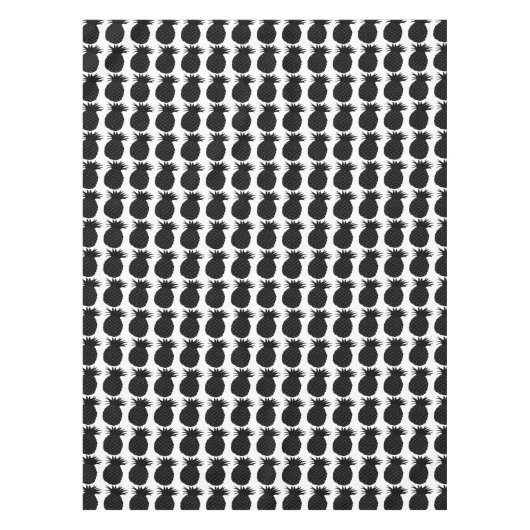 Klassisches Schwarz-Weiß-Ananas-Muster Tischdecke (Vorderseite)
