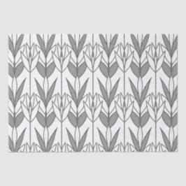 Klassisches Schwarz-Weiß-Art-Déco Floral-Muster Ch Seidenpapier