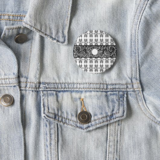 Klassisches Schwarz-weiß-Barockmuster zum Anpassen Button (Beispiel)