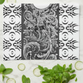 Klassisches Schwarz-weiß-Barockmuster zum Anpassen Handtuch (Gefaltet)