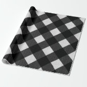 Klassisches Schwarz Weiß Büffel Schnee Karo Muster Geschenkpapier (Ungerollt)