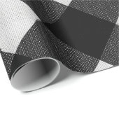 Klassisches Schwarz Weiß Büffel Schnee Karo Muster Geschenkpapier (Rolleneckpunkt)