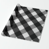 Klassisches Schwarz Weiß Büffel Schnee Karomuster Geschenkpapier (Ungerollt)