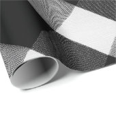 Klassisches Schwarz Weiß Büffel Schnee Karomuster Geschenkpapier (Rolleneckpunkt)