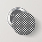 Klassisches Schwarz-Weiß-Diagonal-Gingham-Karo Button (Vorne & Hinten)