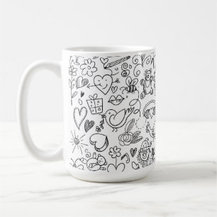 Klassisches Schwarz & Weiß Doddle Life ! Kaffeetasse