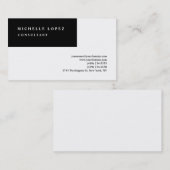 Klassisches Schwarz-Weiß-Elegant Schlicht Beruflic Visitenkarte (Vorne/Hinten)