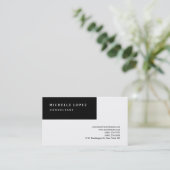 Klassisches Schwarz-Weiß-Elegant Schlicht Beruflic Visitenkarte (Stehend Vorderseite)