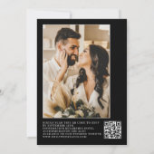 Klassisches Schwarz-Weiß-Elegantes Script QR-Foto Einladung (Rückseite)