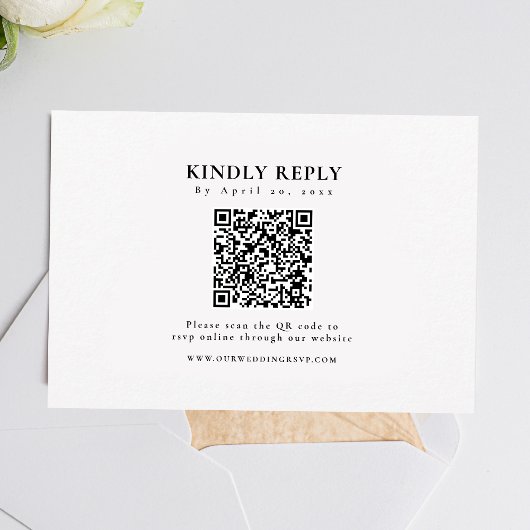 Klassisches Schwarz-Weiß-Format RSVP Karte