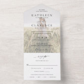 Klassisches Schwarz-Weiß-Foto Elegante Hochzeit All In One Einladung (Innen Boden)