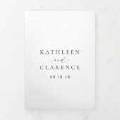 Klassisches Schwarz-Weiß-Foto Elegante Hochzeit Dreifach Gefaltete Einladung (Cover)