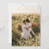 Klassisches Schwarz-Weiß-Foto Elegante Hochzeit Einladung (Rückseite)