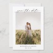 Klassisches Schwarz-Weiß-Foto Elegante Hochzeit Save The Date (Vorderseite)