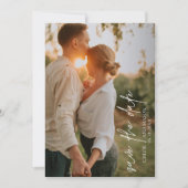 Klassisches Schwarz-Weiß-Foto Elegante Hochzeit Save The Date (Vorderseite)