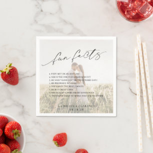 Klassisches Schwarz-Weiß-Foto Elegante Hochzeit Serviette