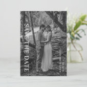 Klassisches Schwarz-Weiß-Foto Save The Date (Stehend Vorderseite)