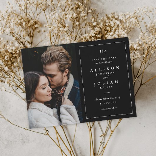 Klassisches Schwarz-Weiß-Foto Save The Date