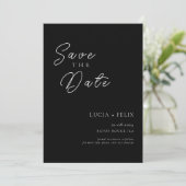 Klassisches Schwarz-Weiß-Foto Save the Date Einladung (Stehend Vorderseite)