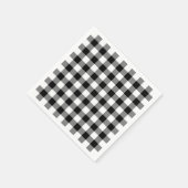Klassisches Schwarz-Weiß-Gingham-Kariertes Muster Serviette (Ecke)