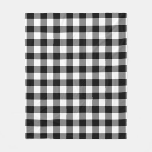 Klassisches Schwarz-Weiß-Gingham-Karo-Muster Fleecedecke (Vorderseite)