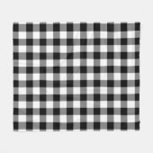 Klassisches Schwarz-Weiß-Gingham-Karo-Muster Fleecedecke (Vorderseite (Horizontal))
