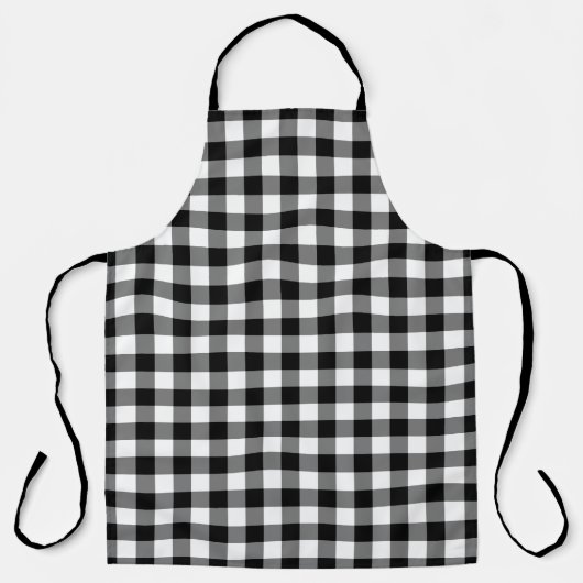 Klassisches Schwarz-weiß Gingham Karo Pattern Schürze (Vorderseite)