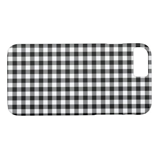 Klassisches Schwarz-Weiß-Gingham-Muster Case-Mate iPhone Hülle (Rückseite (Horizontal))