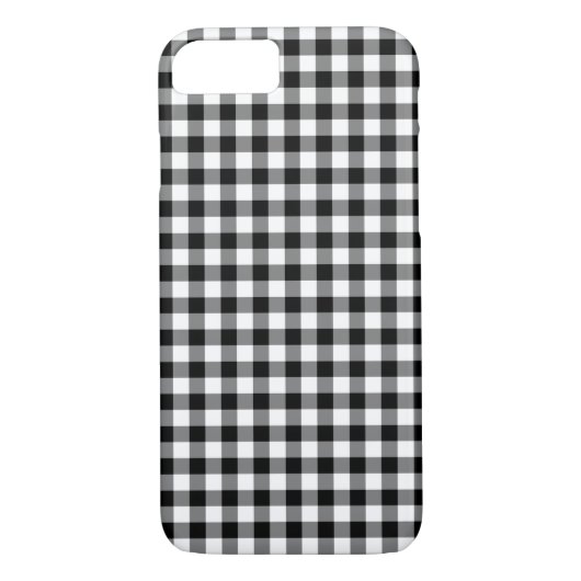 Klassisches Schwarz-Weiß-Gingham-Muster Case-Mate iPhone Hülle (Rückseite)