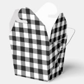 Klassisches Schwarz-Weiß-Gingham-Muster Geschenkschachtel (Geöffnet)