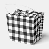 Klassisches Schwarz-Weiß-Gingham-Muster Geschenkschachtel (Rückseite)