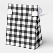 Klassisches Schwarz-Weiß-Gingham-Muster Geschenkschachtel (Rückseite)