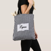 Klassisches Schwarz-Weiß-Gingham | Personalisierte Tasche (Von Nahem)
