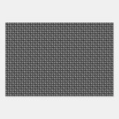 Klassisches Schwarz-Weiß-Hahnentrittmuster Geschenkpapier Set (Vorderseite)