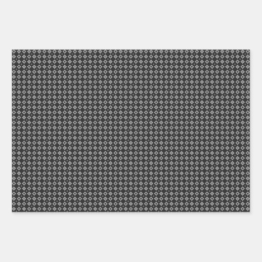 Klassisches Schwarz-Weiß-Hahnentrittmuster Geschenkpapier Set (Vorderseite)