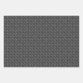 Klassisches Schwarz-Weiß-Hahnentrittmuster Geschenkpapier Set (Vorderseite 3)
