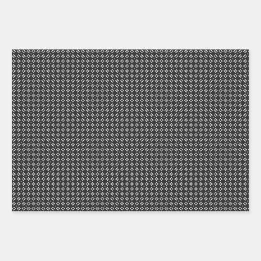 Klassisches Schwarz-Weiß-Hahnentrittmuster Geschenkpapier Set (Vorderseite 3)