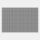 Klassisches Schwarz-Weiß-Hahnentrittmuster Geschenkpapier Set (Vorderseite)