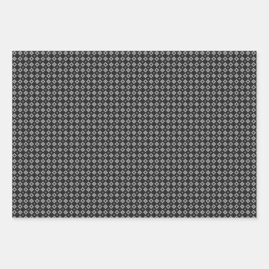 Klassisches Schwarz-Weiß-Hahnentrittmuster Geschenkpapier Set (Vorderseite 2)