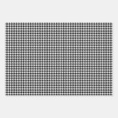 Klassisches Schwarz-Weiß-Hahnentrittmuster Geschenkpapier Set (Vorderseite)